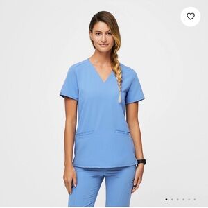 Figs Women's ceil blue scrub Top XS